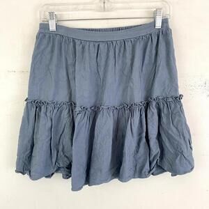 LULUS blue chambray mini skirt